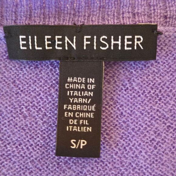 Eileen Fisher Womens 100% Merino Wool Hi-low Hem Pullover Sweater Purple Small - Picture 2 of 12
